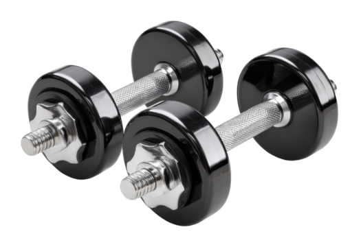 Strength training workout equipment home gym fitness tools isolated on transparent background