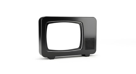 Retro Television Set: A Nostalgic Black and White Icon.