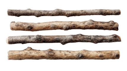 Four parallel, weathered logs