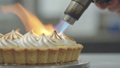 Flaming meringue pie