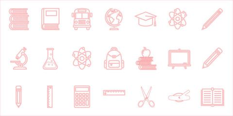 Hand drawn doodles collection of school and education related icons isolated on white background