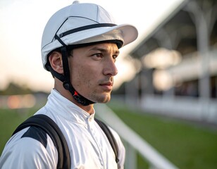 Jockey at the racetrack