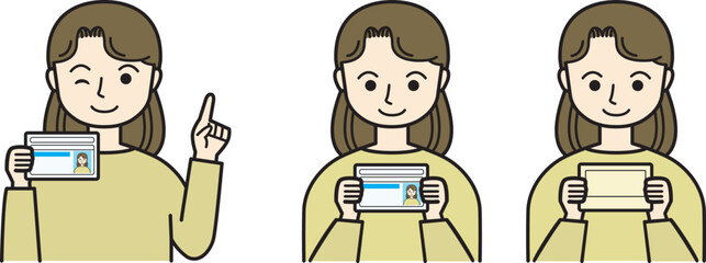 免許証を持つ3種類の女性