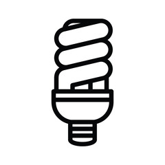 spiral fluorescent bulb outline icon vector design good for web or mobile app