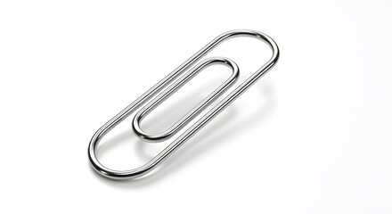 Elegant Silver Paperclip Office Supply Minimalist Design Simple Object Metal Clip.