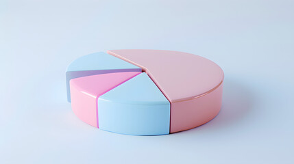 Obraz premium 3d minimal illustration of a single pie chart
