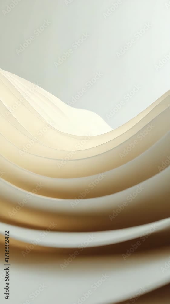 Poster the image is a close up of a white sheet of paper with a wave pattern. the paper is folded in a way 