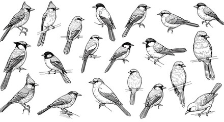 Naklejka premium Various bird illustrations