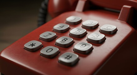 Vintage red telephone dialpad