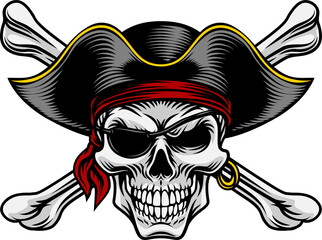 Skull Pirate Crossbones Crosssed Bones Design