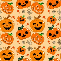 Cartoon Pumpkin Halloween Pattern Artwork
