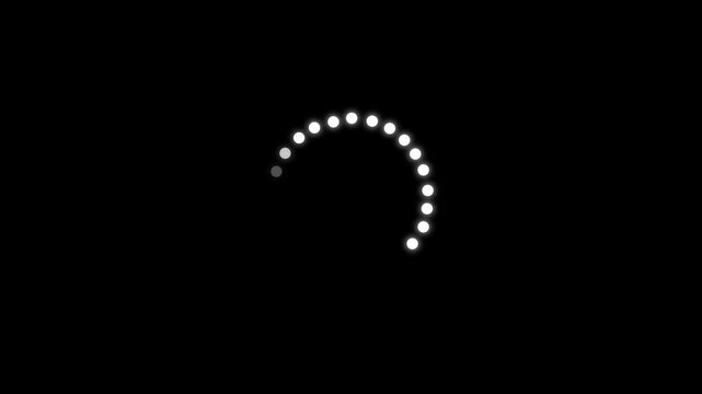 Circle loding animation on black background, circle blast animation, white carton, Beautiful Circle Loading icon animation, loding pixelated progress animation in green background.4k video