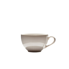 Ceramic coffee cup isolated on transparent background for hot beverage drinking