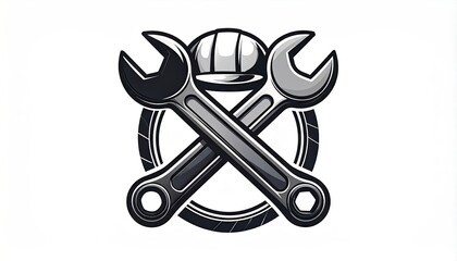 Industrial Maintenance Tools and Safety Gear Logo Design.