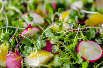 Vibrant Spring Salad with Radishes and Microgreens