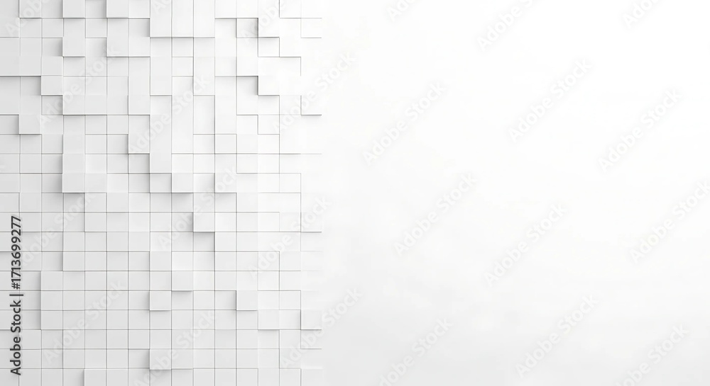 Aufkleber abstract white cube pattern with blank space for text