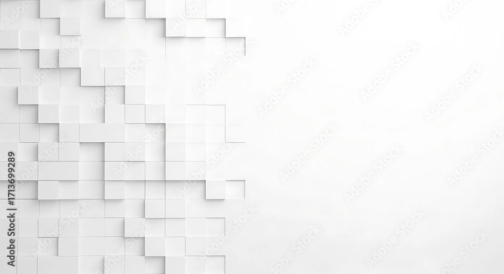Aufkleber white abstract background with geometric cube pattern side