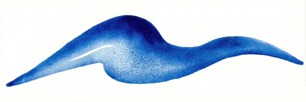 Abstract blue watercolor paint stroke