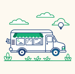 Cartoon delivery truck vector illustration