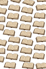 Seamless Open Book Pattern Illustration for Education and Literature Design