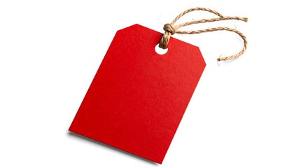 Red price tag with string
