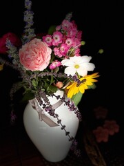 bouquet of  Summer flowers with dark background