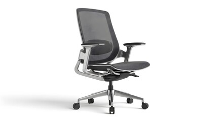 Ergonomic office chair with mesh back and adjustable features.