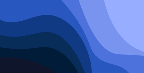 Multi layers blue color texture 3D papercut layers in gradient vector banner. Abstract paper cut art background design for website template. Topography map concept or smooth origami paper cut