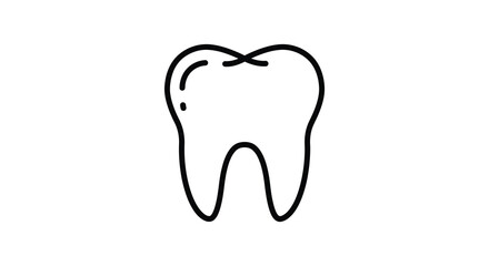 Simple black line drawing of a single human molar tooth illustration