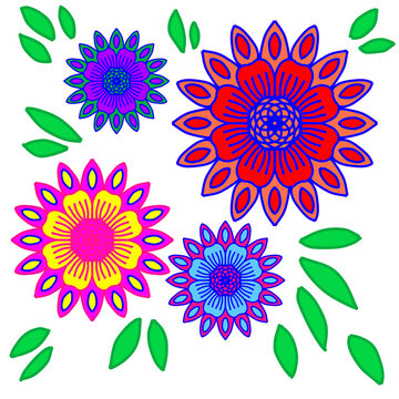 floral pop art illustration