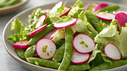 Fresh Spring Salad with Radishes and Green Beans