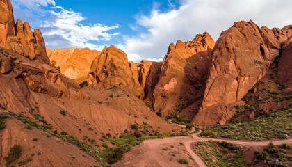Red rock canyon vista at sunset