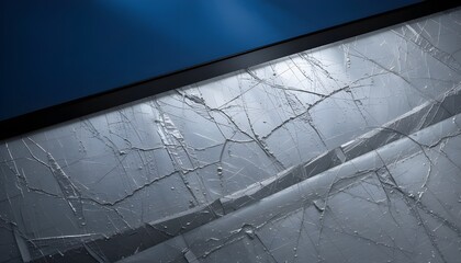 Realistic Navy Blue Background with Silver and Black Textured Lines Creating Modern Overlap Layer Design