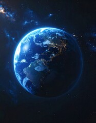 Earth from space, glowing