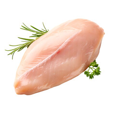 Raw Chicken Breast with Rosemary and Parsley on Black Background chicken fillet poultry