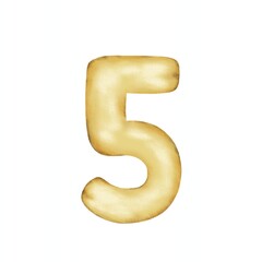 Aesthetic 5 gold balloon vector illustration