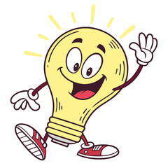 Friendly Lightbulb Mascot