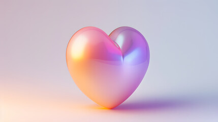 simple 3d illustration of a floating heart icons