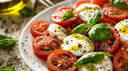 Caprese Salad: Fresh Tomatoes, Mozzarella, and Basil