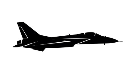 Silhouette of a Fighter Jet in Flight.