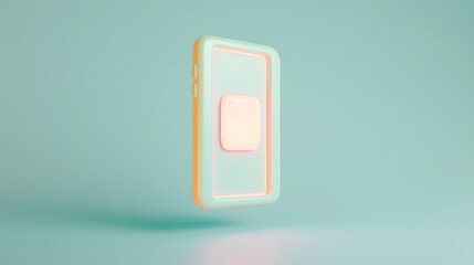 simple 3d illustration of a floating smartphone