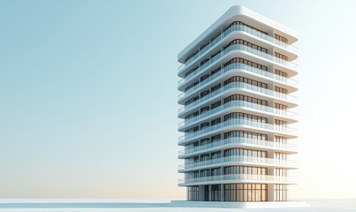 Modern apartment building against a pale sky