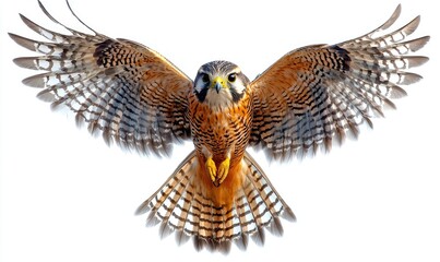A falcon in flight, detailed plumage