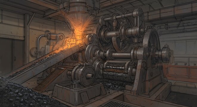 Industrial Steel Manufacturing Machine in Factory with Molten Metal