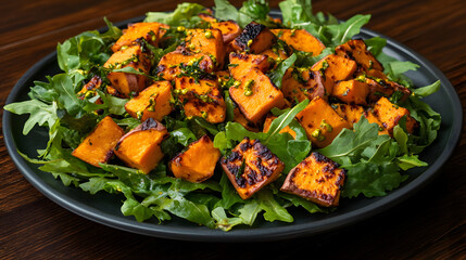 Roasted Sweet Potato and Greens Salad
