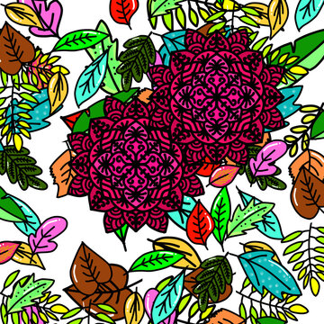 colorful autumn foliage pattern