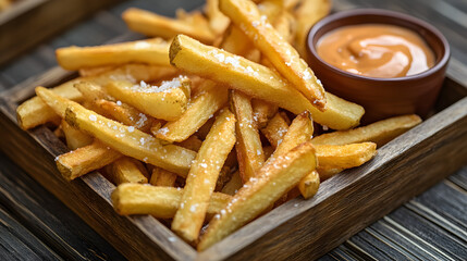 Crispy Golden French Fries with Creamy Dipping Sauce