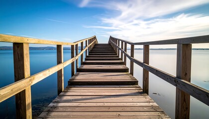 Fototapeta premium Wooden pier leading to horizon