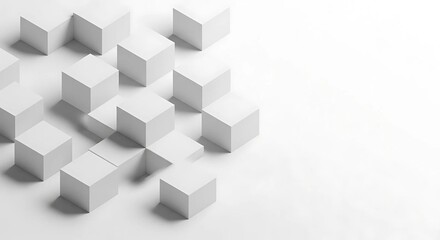 Obraz premium White cubes arranged in a geometric pattern on white surface