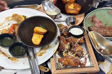 food wastage, full of plate food leftover mostly seen in hotel, restaurants and catering industry